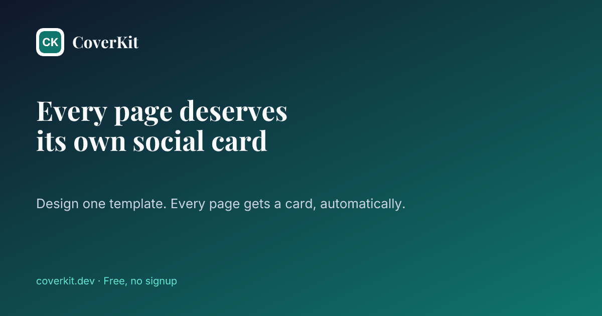 I built a free tool that gives every page of your site its own social preview card logo